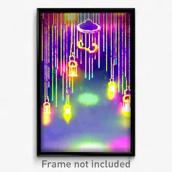 Pixel Art Poster - Enchanted Gallows (8 Bit Psychedelic Trippy Video Game Print)