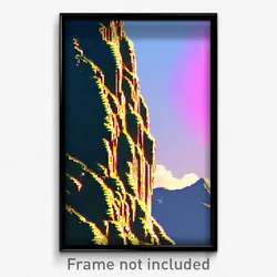 Pixel Art Poster - Bold Ridge (8 Bit Psychedelic Trippy Weird Video Game Print)