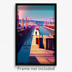 Pixel Art Poster - Adorable Port (8 Bit Psychedelic Trippy Video Game Print)