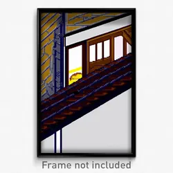 Pixel Art Poster - Puzzling Dormer (8 Bit Psychedelic Trippy Video Game Print)