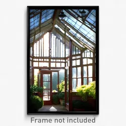 Pixel Art Poster - Secret Conservatory (8 Bit Psychedelic Video Game Print)