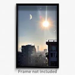 Pixel Art Poster - Urban Sun And Moon (8 Bit Psychedelic Video Game Print)
