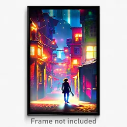 Pixel Art Poster - Dazzling Slum (8 Bit Psychedelic Trippy Video Game Print)