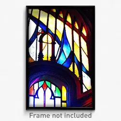 Pixel Art Poster - Tattered Stained Glass (8 Bit Psychedelic Video Game Print)