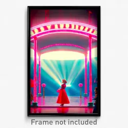 Pixel Art Poster - Rosy Landing (8 Bit Psychedelic Trippy Video Game Print)