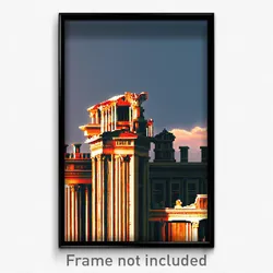 Pixel Art Poster - Subtle Roman Architecture (8 Bit Video Game Print)