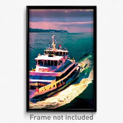 Pixel Art Poster - Nice Ferry (8 Bit Psychedelic Trippy Weird Video Game Print)