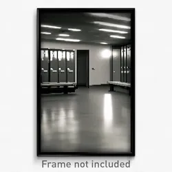 Pixel Art Poster - Colorless Locker Room (8 Bit Psychedelic Video Game Print)