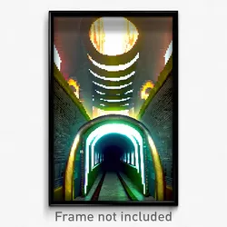 Pixel Art Poster - Puzzling Tunnel (8 Bit Psychedelic Trippy Video Game Print)