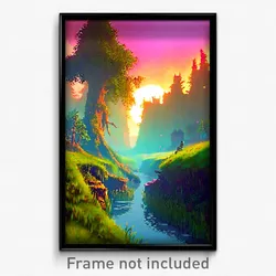 Pixel Art Poster - Stained Fen (8 Bit Psychedelic Trippy Weird Video Game Print)