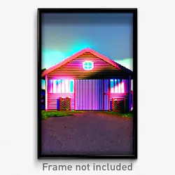 Pixel Art Poster - Bountiful Outbuilding (8 Bit Psychedelic Video Game Print)