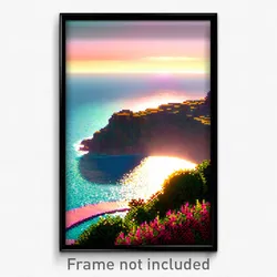 Pixel Art Poster - Fancy Coast (8 Bit Psychedelic Trippy Weird Video Game Print)