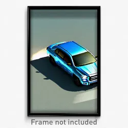 Pixel Art Poster - Light Blue Tundra (8 Bit Psychedelic Trippy Video Game Print)