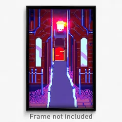 Pixel Art Poster - Webbed Mews (8 Bit Psychedelic Trippy Weird Video Game Print)