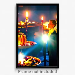 Pixel Art Poster - Terrific Thanksgiving (8 Bit Psychedelic Video Game Print)