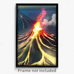 Pixel Art Poster - Sentimental Volcano (8 Bit Psychedelic Video Game Print)