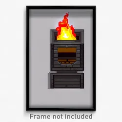 Pixel Art Poster - Simplistic Furnace (8 Bit Psychedelic Video Game Print)