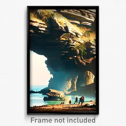 Pixel Art Poster - Bustling Outcropping (8 Bit Psychedelic Video Game Print)