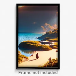 Pixel Art Poster - Superb Shore (8 Bit Psychedelic Trippy Video Game Print)