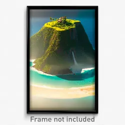 Pixel Art Poster - Bold Island (8 Bit Psychedelic Trippy Weird Video Game Print)