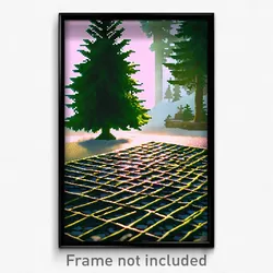 Pixel Art Poster - Evergreen Grate (8 Bit Psychedelic Trippy Video Game Print)