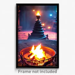 Pixel Art Poster - Accurate Hearth (8 Bit Psychedelic Trippy Video Game Print)