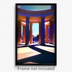 Pixel Art Poster - Hard To Find Colonnade (8 Bit Psychedelic Video Game Print)