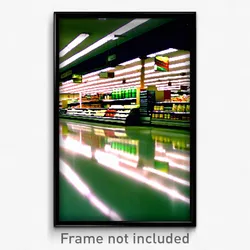 Pixel Art Poster - Long Grocery Store (8 Bit Psychedelic Video Game Print)