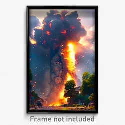 Pixel Art Poster - Acclaimed Earthquake (8 Bit Psychedelic Video Game Print)