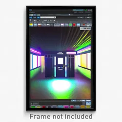 Pixel Art Poster - Digital Outbuilding (8 Bit Psychedelic Video Game Print)