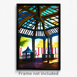 Pixel Art Poster - Artistic Gazebo (8 Bit Psychedelic Trippy Video Game Print)