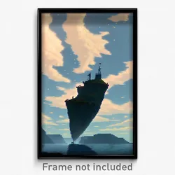 Pixel Art Poster - Giant Isthmus (8 Bit Psychedelic Trippy Video Game Print)