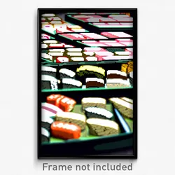 Pixel Art Poster - Empty Sushi (8 Bit Psychedelic Trippy Weird Video Game Print)