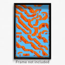 Pixel Art Poster - Orange Rill (8 Bit Psychedelic Trippy Weird Video Game Print)