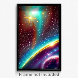 Pixel Art Poster - Authentic Galaxy (8 Bit Psychedelic Trippy Video Game Print)