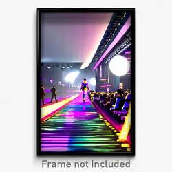 Pixel Art Poster - Upbeat Catwalk (8 Bit Psychedelic Trippy Video Game Print)