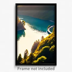 Pixel Art Poster - Enchanting Reservoir (8 Bit Psychedelic Video Game Print)
