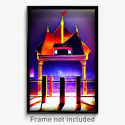 Pixel Art Poster - Bold Cathouse (8 Bit Psychedelic Trippy Video Game Print)