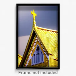 Pixel Art Poster - Golden Gable (8 Bit Psychedelic Trippy Video Game Print)