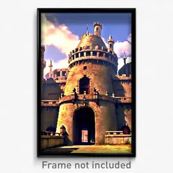 Pixel Art Poster - Accomplished Fortifications (8 Bit Video Game Print)