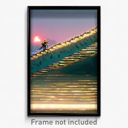 Pixel Art Poster - Buoyant Wall (8 Bit Psychedelic Trippy Video Game Print)