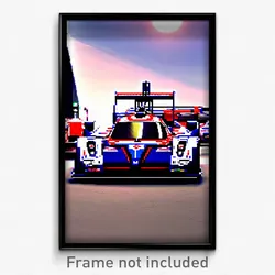 Pixel Art Poster - Admired Racecar (8 Bit Psychedelic Trippy Video Game Print)