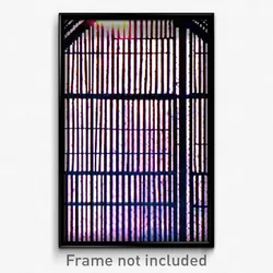 Pixel Art Poster - Complex Wire Frame Grate (8 Bit Psychedelic Video Game Print)