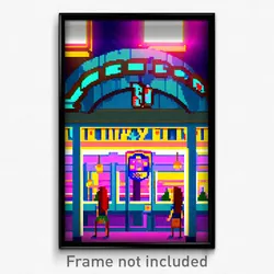 Pixel Art Poster - Droopy University (8 Bit Psychedelic Trippy Video Game Print)