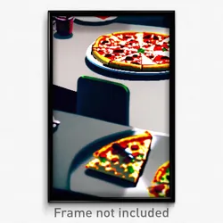 Pixel Art Poster - Far Pizza (8 Bit Psychedelic Trippy Weird Video Game Print)
