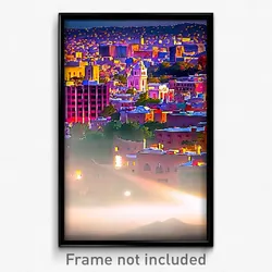 Pixel Art Poster - Voluminous Mexican City (8 Bit Psychedelic Video Game Print)