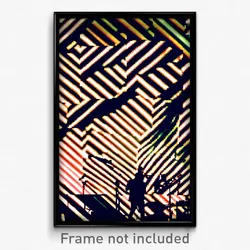 Pixel Art Poster - Striped Music Festival (8 Bit Psychedelic Video Game Print)