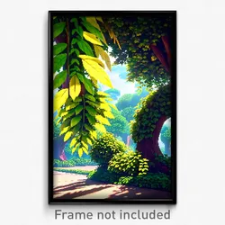 Pixel Art Poster - Leafy Nation (8 Bit Psychedelic Trippy Video Game Print)