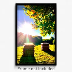 Pixel Art Poster - Sunny Apiary (8 Bit Psychedelic Trippy Video Game Print)