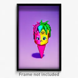 Pixel Art Poster - Rare Spike (8 Bit Psychedelic Trippy Weird Video Game Print)